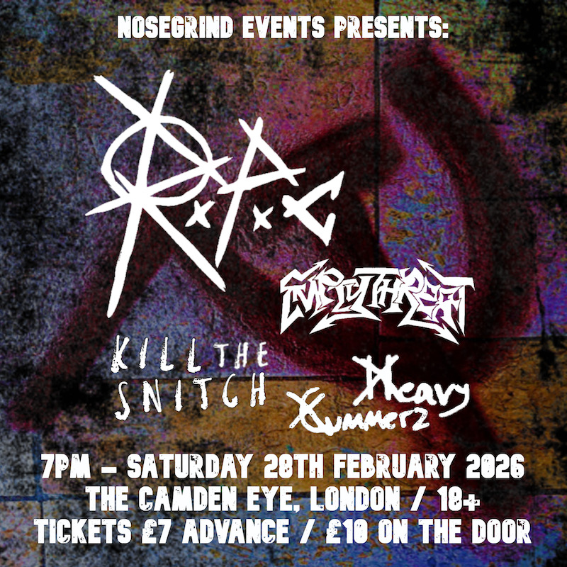 Flyer for the R.P.C / Empty Threat / Kill The Snitch / Heavy Cummerz show