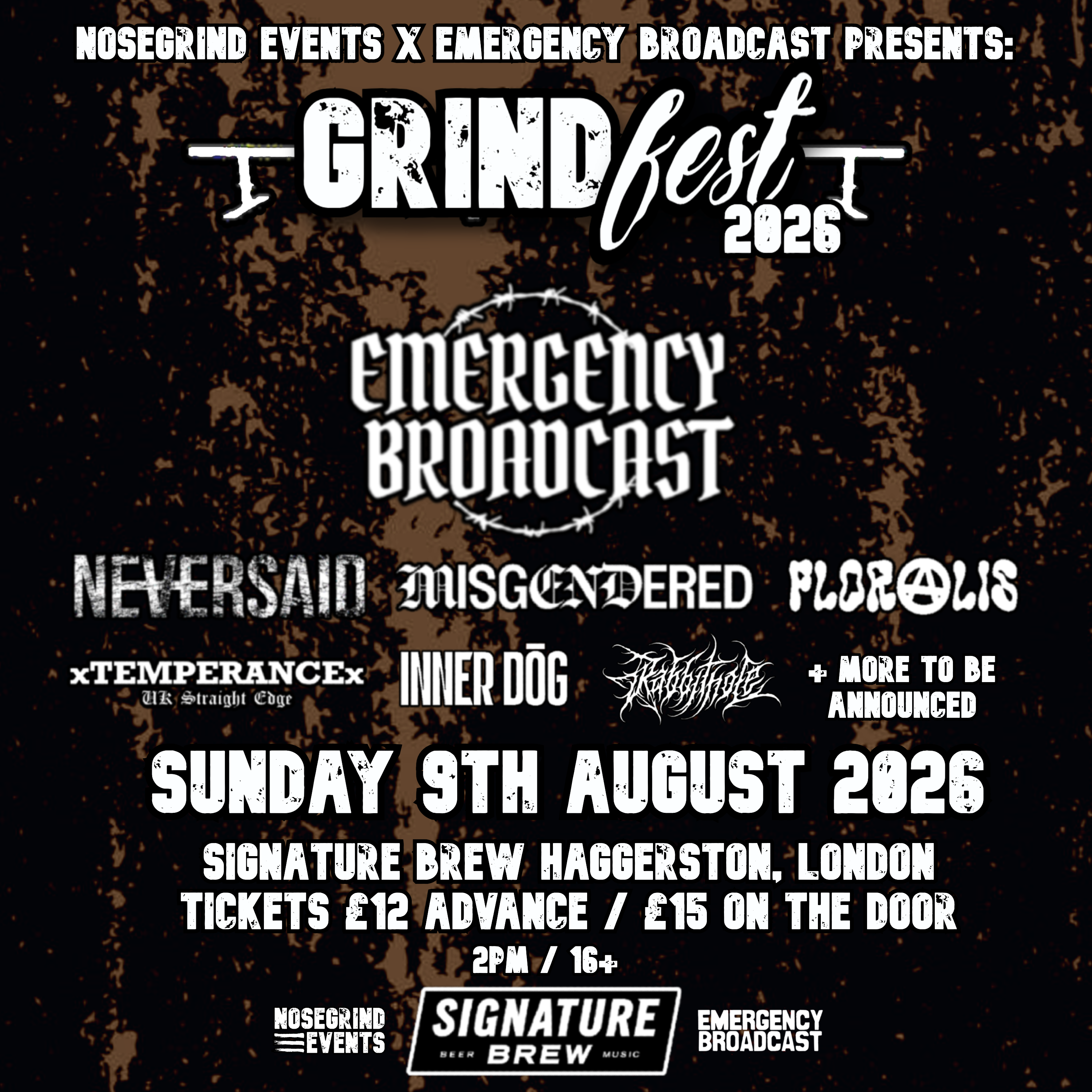 Flyer for the GrindFest 2026 show